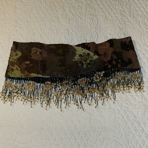 Hand beaded cowhide belt